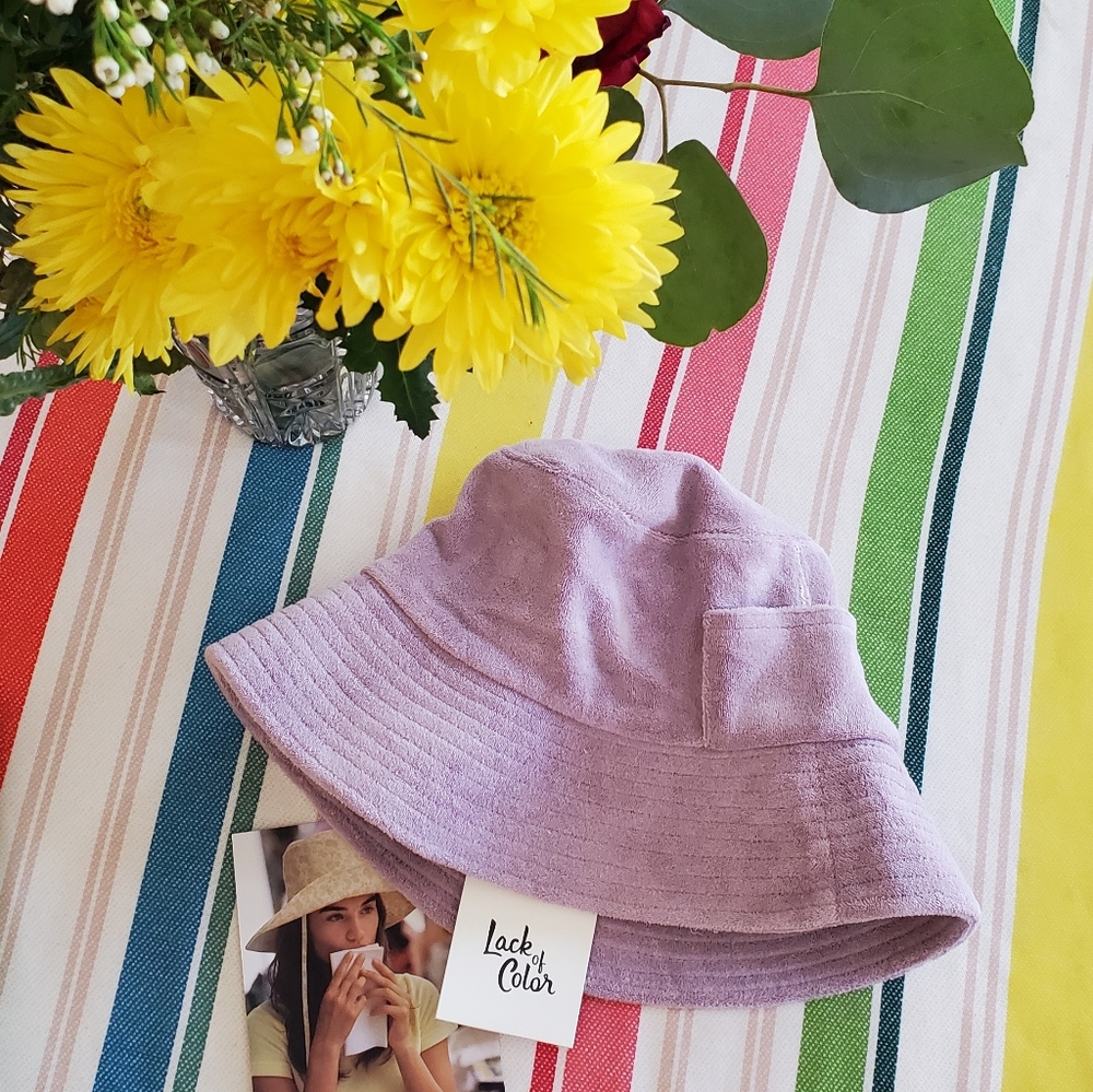 Lack of color WAVE BUCKET - LAVENDER TERRY hat purple small medium 56cm